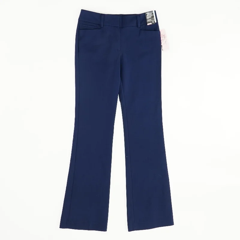 Navy Solid Dress Pants