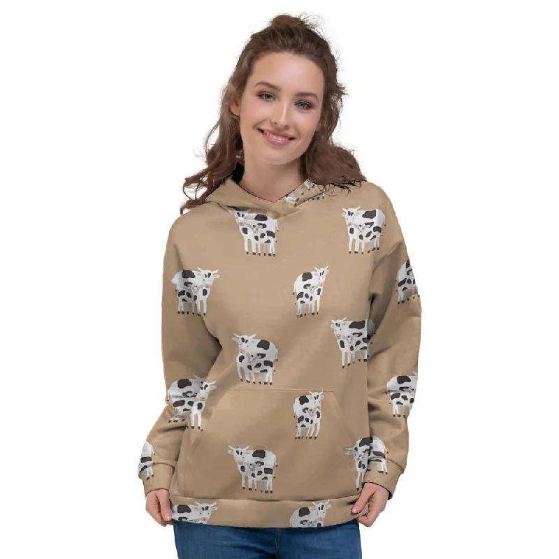 Cow Family Print Women's Hoodie