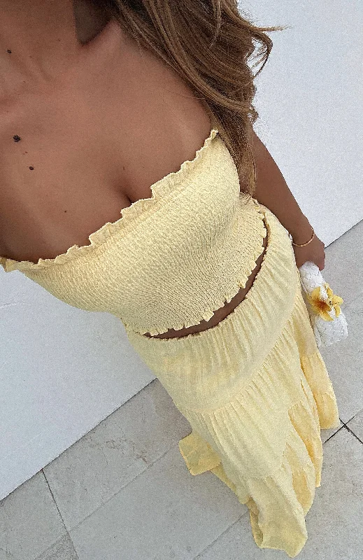 Prove Me Right Strapless Top Lemon